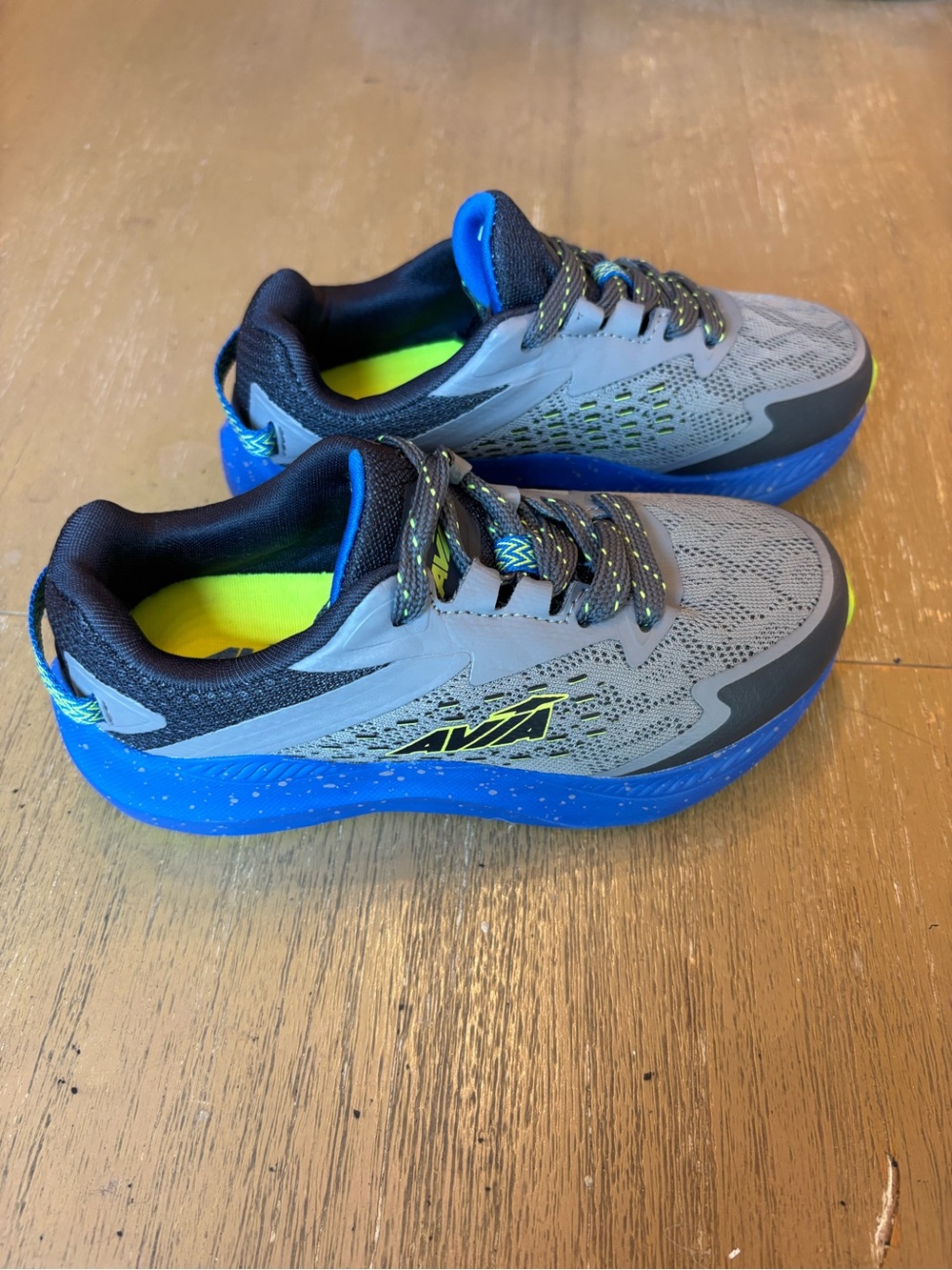 Storm Kids Gray, Blue & Neon Yellow Athletic Sneakers